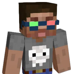 Greenish Minecraft avatar bust