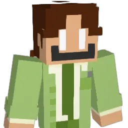 Greenishing Minecraft avatar bust