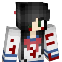 cosplayed Minecraft avatar bust