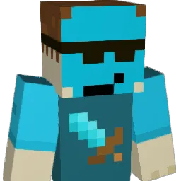 cyanified Minecraft avatar bust