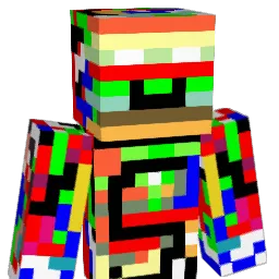 skracked Minecraft avatar bust