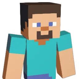 wagged Minecraft avatar bust