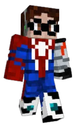 white and black Minecraft skin — Classic model — first worn by WinterBarnes