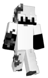 white and black Minecraft skin — Slim model — first worn by IZxPolakke