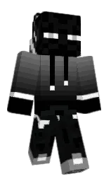 black and white Minecraft skin — Classic model — first worn by dr_zomboss101