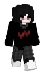 black and white Minecraft skin — Slim model