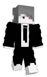 black and white Minecraft skin — Classic model