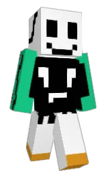 white and black Minecraft skin — Classic model — first worn by Tapemen5