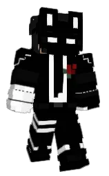 black and white Minecraft skin — Classic model