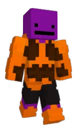 purple and blaze orange Minecraft skin — Classic model