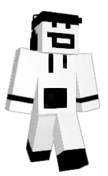 white and black Minecraft skin — Classic model — first worn by FireBolt1220