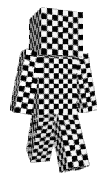 white and black Minecraft skin — Classic model