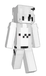 black and white Minecraft skin — Slim model — first worn by Lynsol