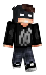 black and white Minecraft skin — Classic model — first worn by Kwenz5