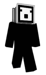 black and white Minecraft skin — Classic model