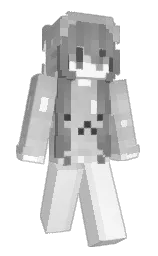 black and white Minecraft skin — Slim model — first worn by Sefnii