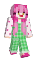 carousel pink and cerise Minecraft skin — Slim model — first worn by Crinkle_Fry