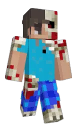 cerulean and royal blue Minecraft skin — Classic model — first worn by BlaueQualle