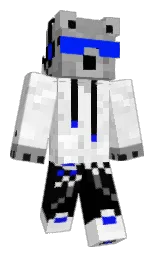white and black Minecraft skin — Classic model — first worn by timothykoala