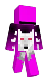 magenta / fuchsia and black Minecraft skin — Slim model