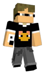 black and macaroni and cheese Minecraft skin — Classic model — first worn by xandi_daora