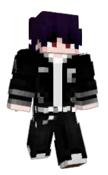 black and cod gray Minecraft skin — Classic model — first worn by Kry_Zaack
