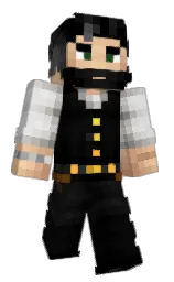 black and cod gray Minecraft skin — Classic model — first worn by UrogarDralmath