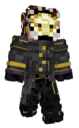 black and old gold Minecraft skin — Classic model