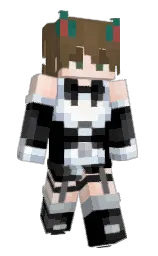 black and cod gray Minecraft skin — Slim model — first worn by gamer4nime