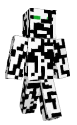 white and black Minecraft skin — Classic model