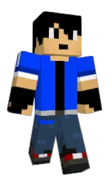 blue ribbon and black Minecraft skin — Classic model — first worn by gatu0625