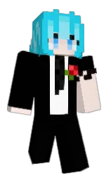 black and bright turquoise Minecraft skin — Slim model — first worn by lololoololol