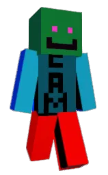 red and deep sea green Minecraft skin — Classic model