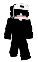 black and white Minecraft skin — Classic model