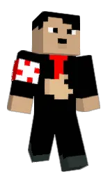 black and tan Minecraft skin — Classic model — first worn by Dream_Milo