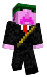 white and black Minecraft skin — Classic model — first worn by ItsW0bble