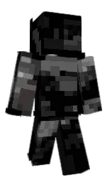 black and cod gray Minecraft skin — Classic model — first worn by N_oqw