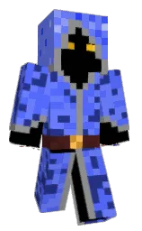 black and cornflower blue Minecraft skin — Classic model — first worn by Overflowing24