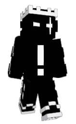 black and white Minecraft skin — Slim model