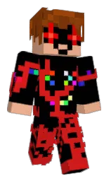 black and alizarin crimson Minecraft skin — Classic model