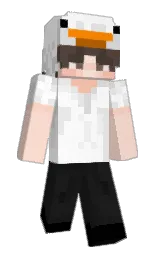 white and champagne Minecraft skin — Slim model — first worn by CozyGamingDuck