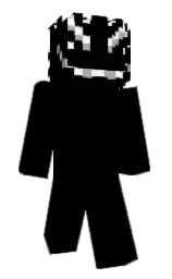 black and white Minecraft skin — Slim model