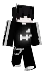 black and silver Minecraft skin — Classic model