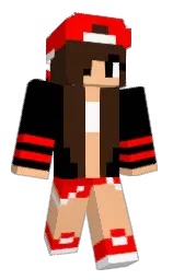 black and red Minecraft skin — Slim model