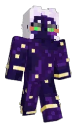 violet and white pointer Minecraft skin — Classic model — first worn by EmlaWafflesPrez