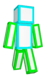 white and green Minecraft skin — Classic model
