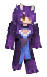 royal purple and black Minecraft skin — Classic model — first worn by kasualcutie