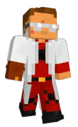 concrete and bright red Minecraft skin — Classic model — first worn by xwopepe