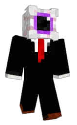 black and white Minecraft skin — Classic model