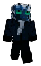 blue charcoal and black Minecraft skin — Classic model